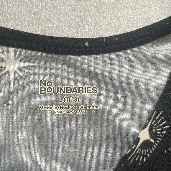 Y2K NOBO No Boundaries Tank Top Junior Large 11/13 Black Celestial Stars Moon - Picture 4 of 7